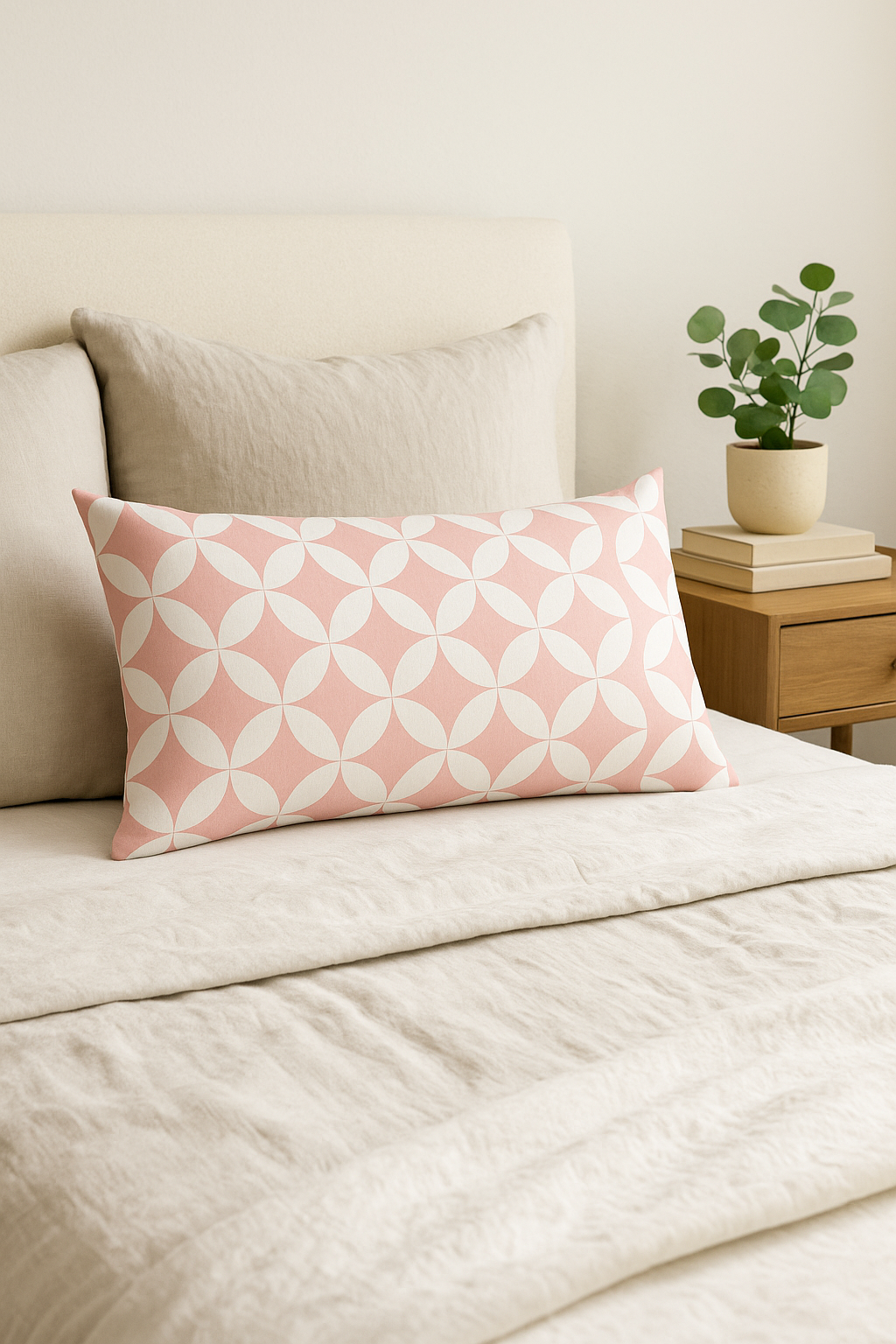 Pink Geometric Throw Pillow Cover for a Modern Accent - view 2
