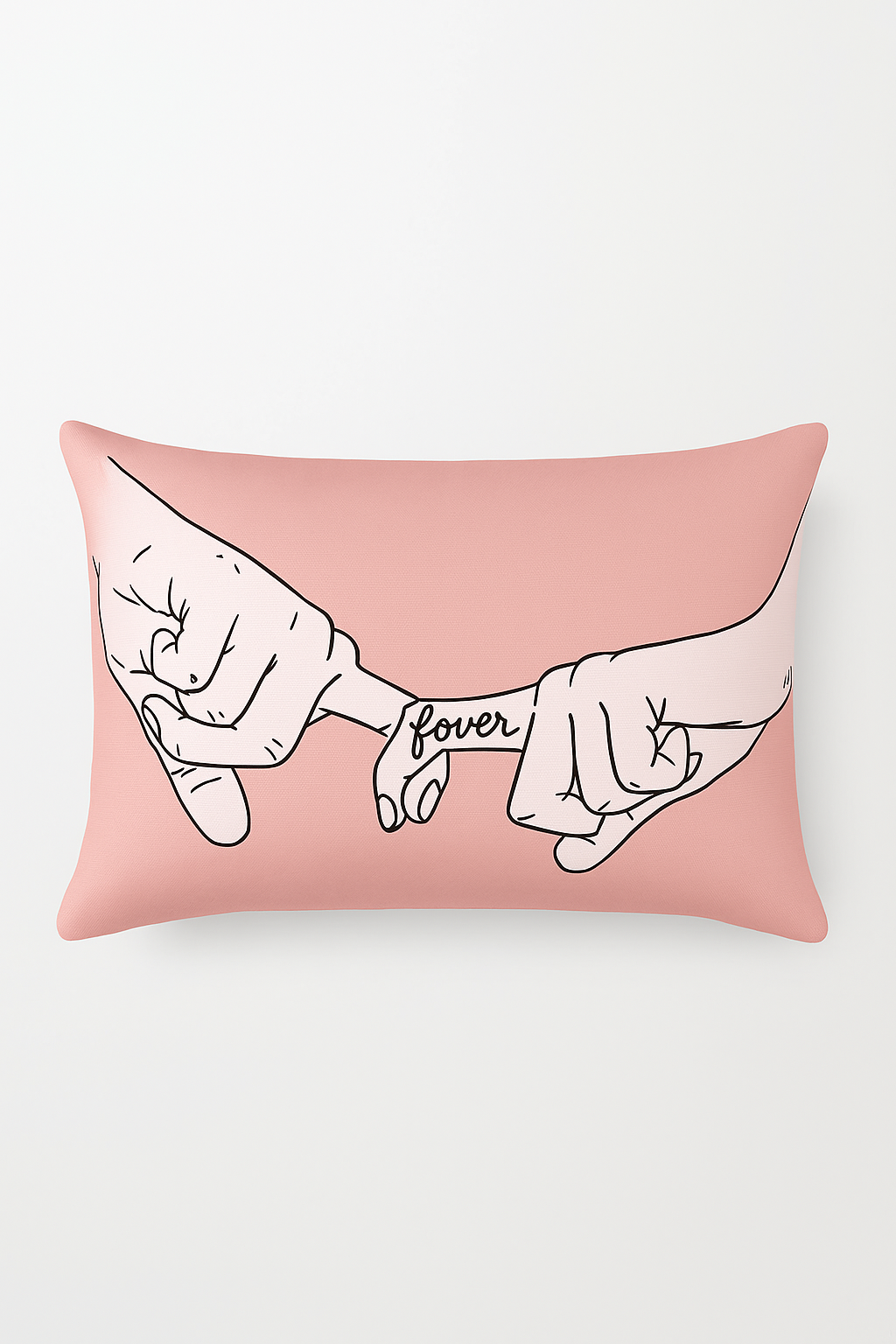 Pink Geometric Throw Pillow Cover with Rose-Toned Accent