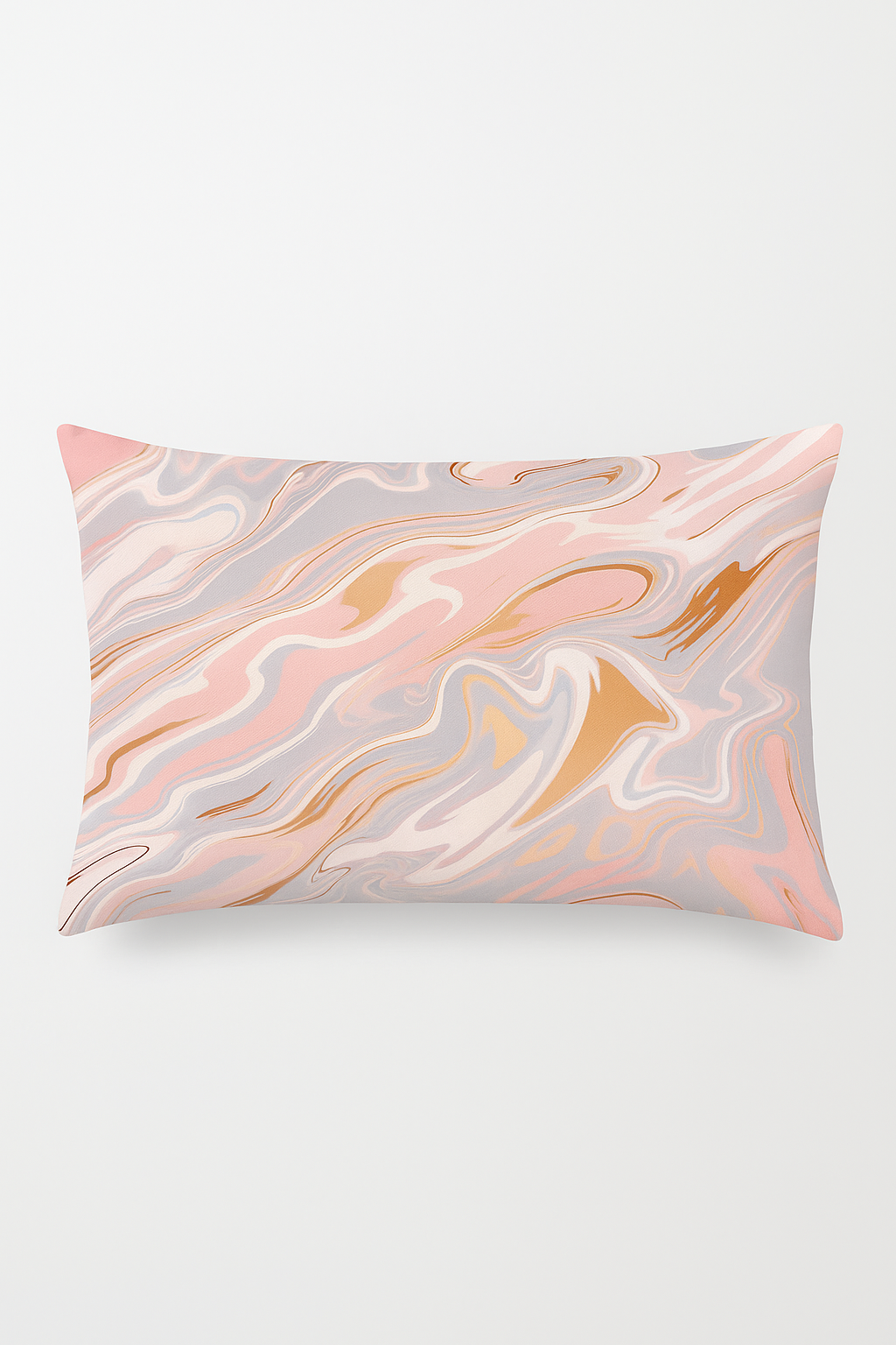 Pink Geometric Throw Pillow Cover with Warm Structured Lines