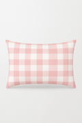 Refined Pink Throw Pillow Cover with Geometric Pattern