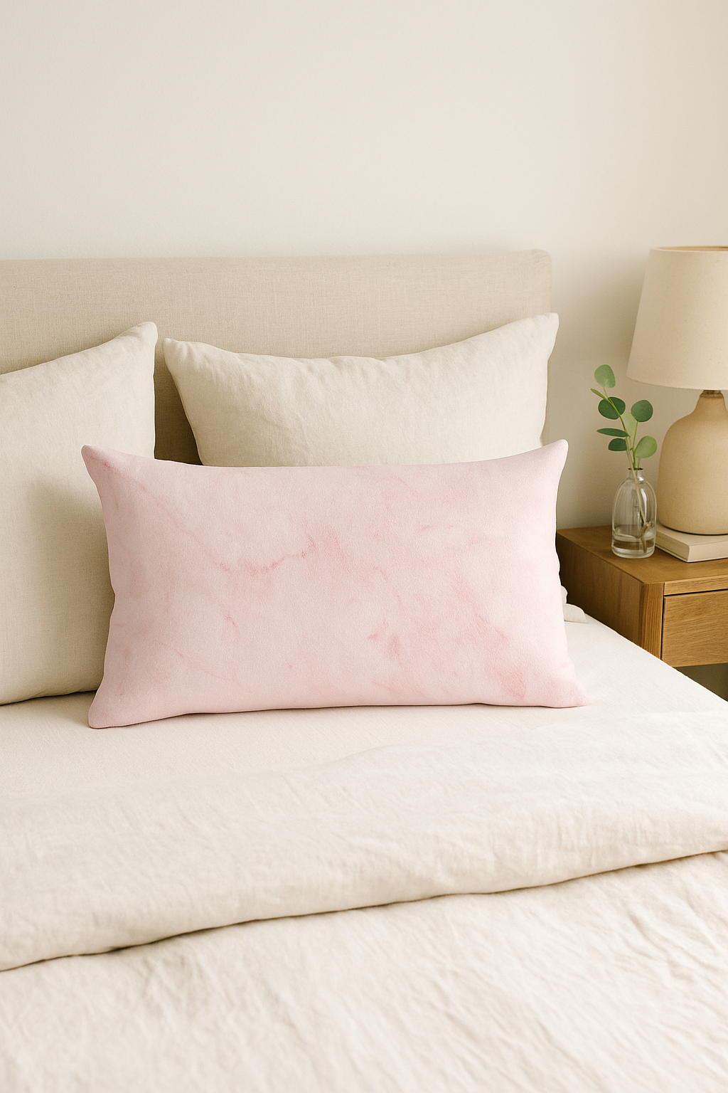 Graphic Pink Throw Pillow Cover with Geometric Pattern - view 2