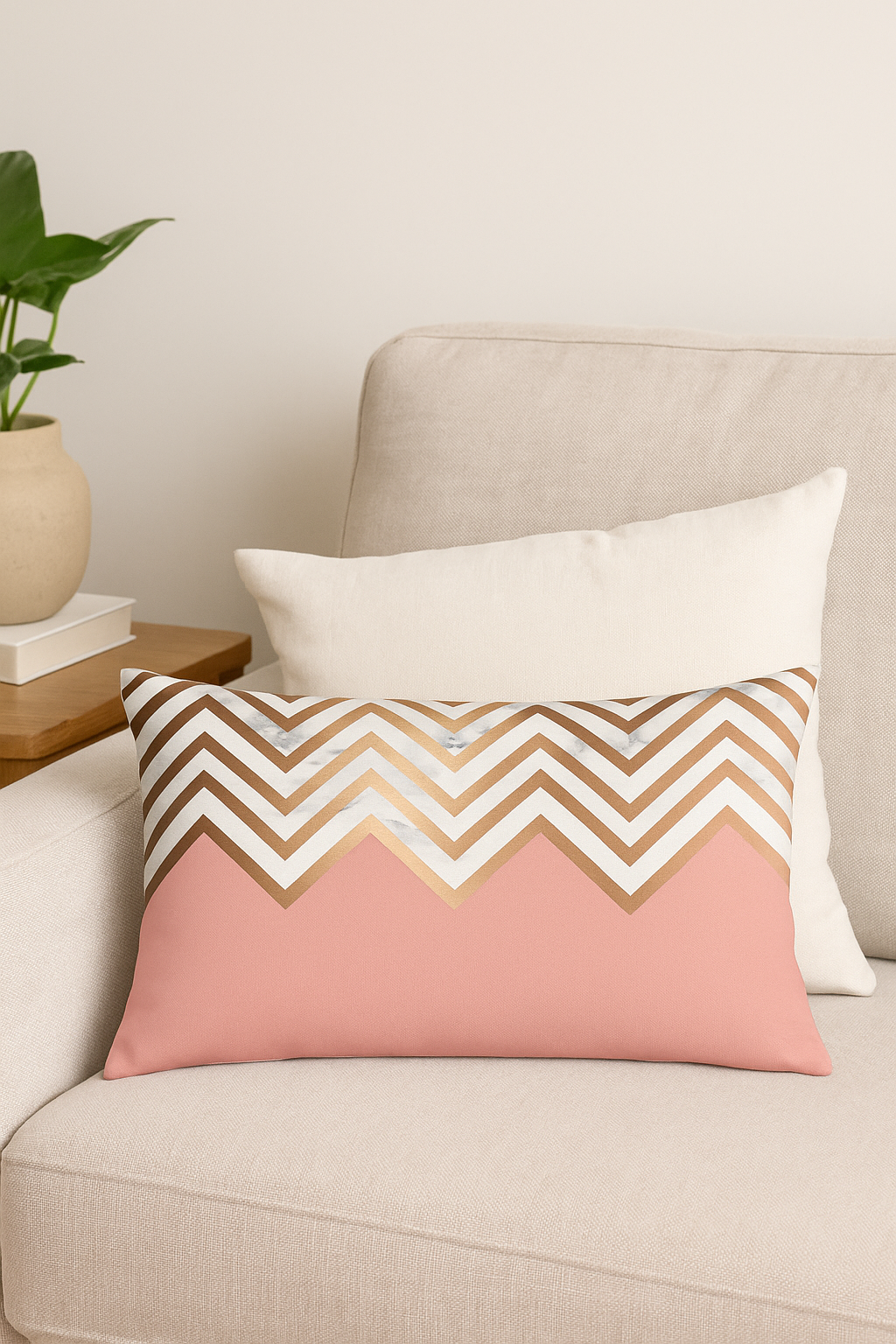 Pink Geometric Throw Pillow Cover for a Trendy Interior - view 2