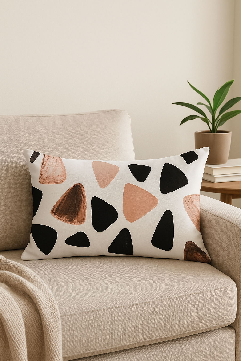Pink throw pillow cover geometric pattern trend interior decoration - view 2
