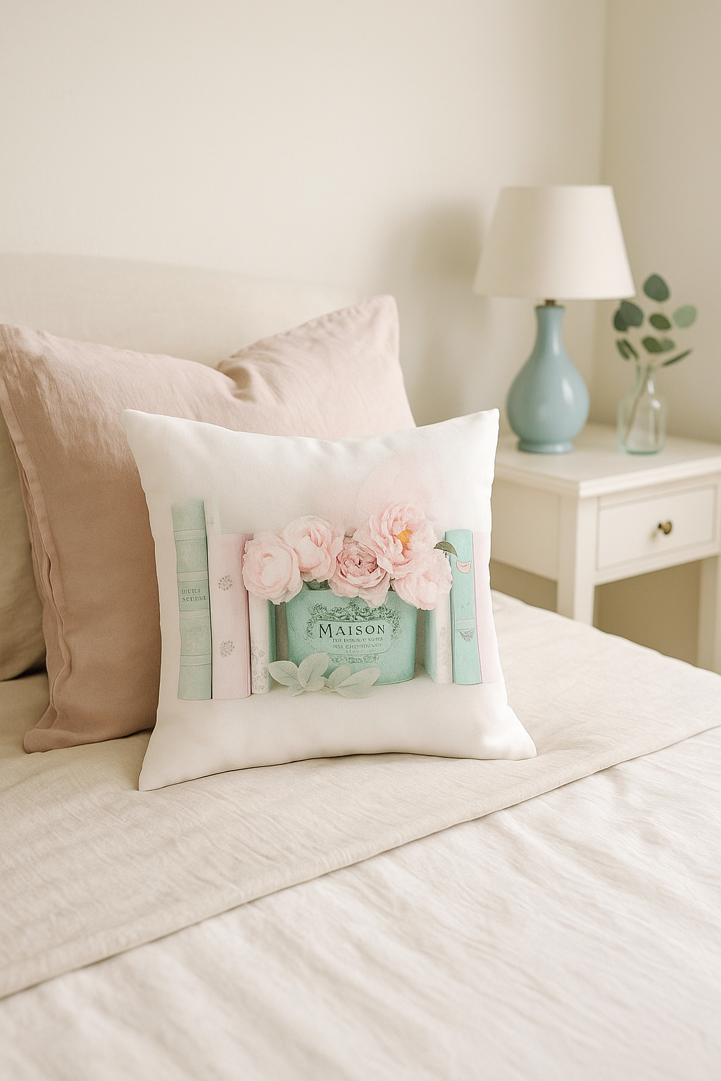 Pink throw pillow cover Nordic pattern for sofa bed wedding - view 2