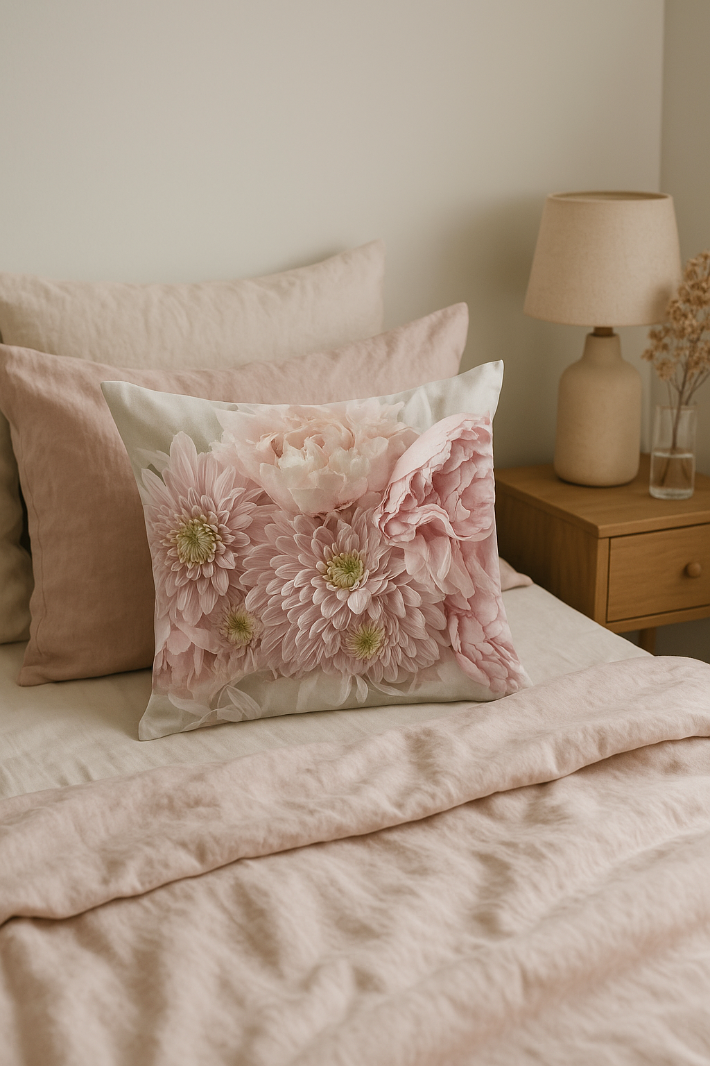 Pink Nordic Throw Pillow Cover for Minimalist Interiors - view 2