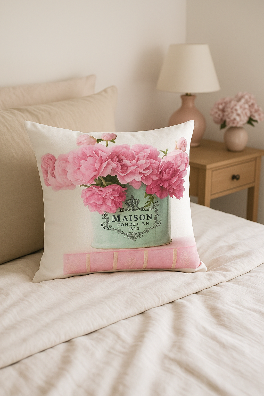 Nordic style pink throw pillow cover for sofa bed wedding - view 2