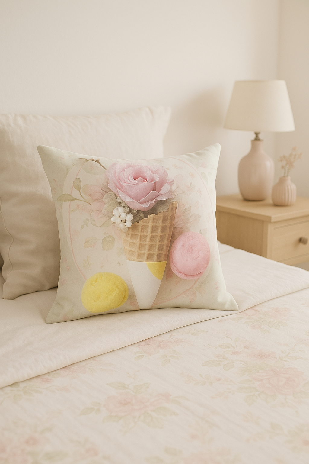 Delicate Nordic Style Pink Throw Pillow Cover - view 2