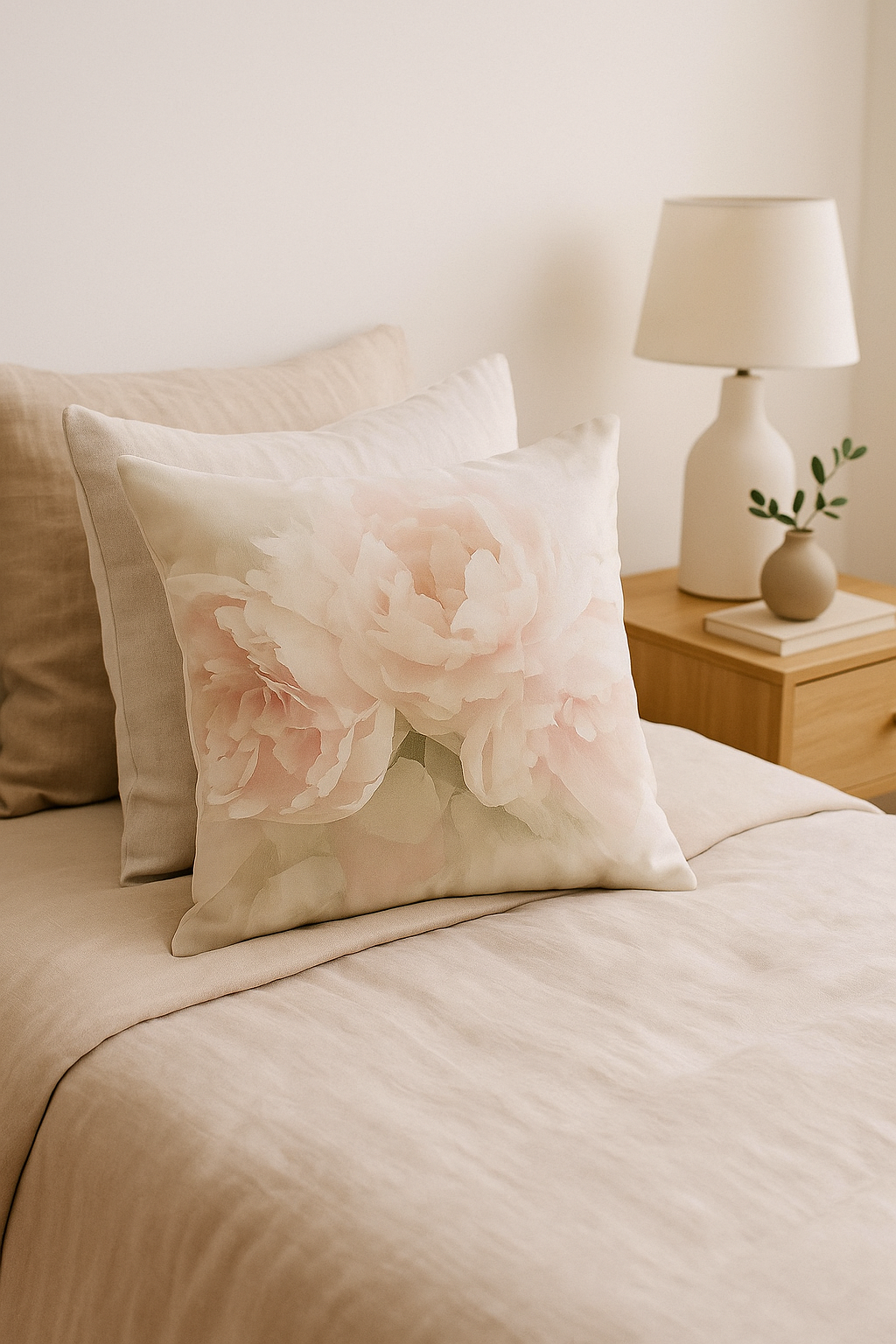 Scandinavian Nordic Style Pink Throw Pillow Cover - view 2