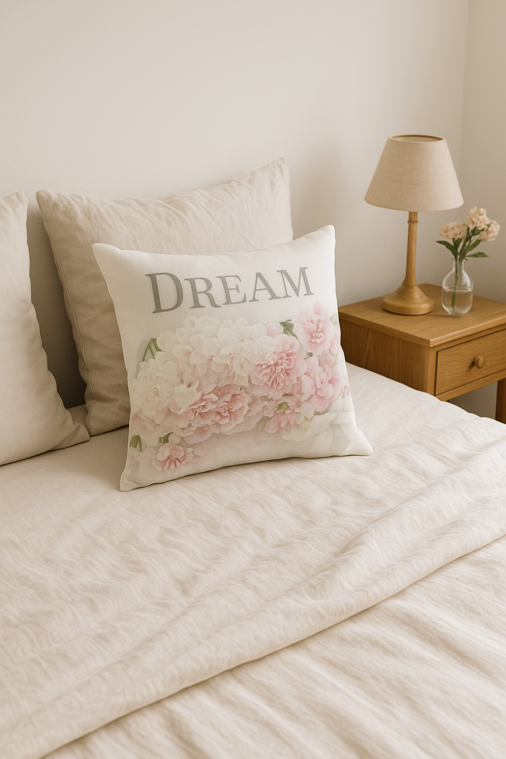 Minimalist Soft Pink Nordic Throw Pillow Cover - view 2