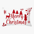 Festive Red Christmas Throw Pillow Cover for Interior Decoration