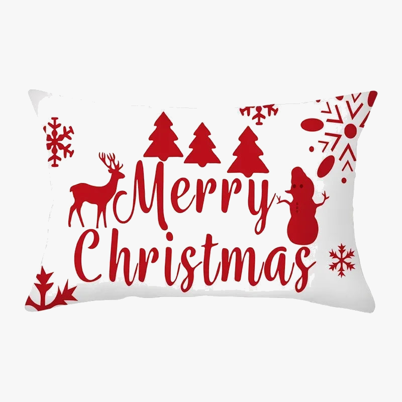 Festive Red Christmas Throw Pillow Cover for Interior Decoration