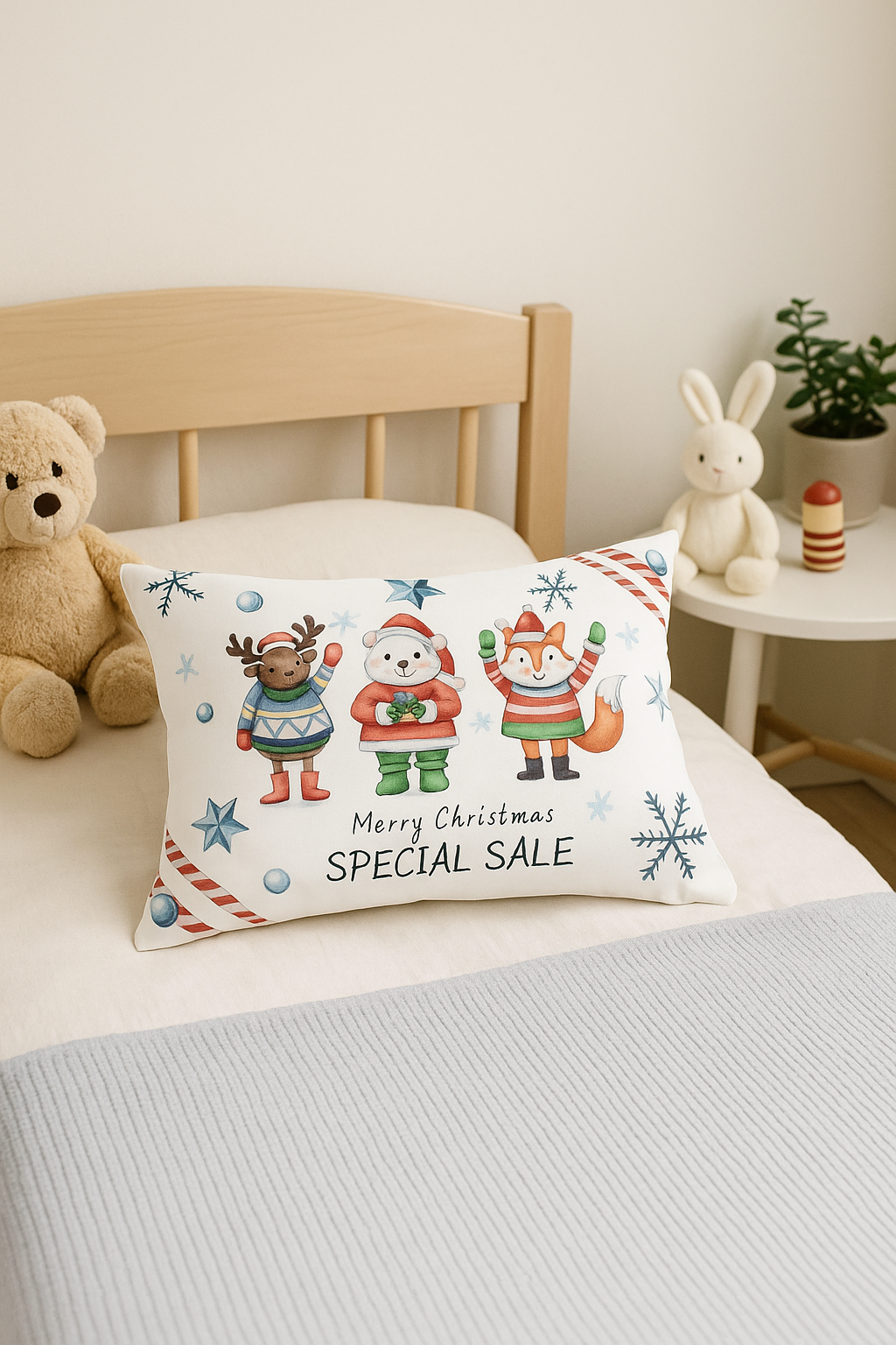Traditional Red Christmas Throw Pillow Cover for Interior Decor - view 2