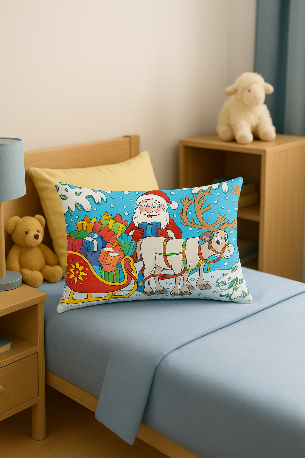 Contemporary Red Christmas Throw Pillow Cover for Interior Decor - view 2