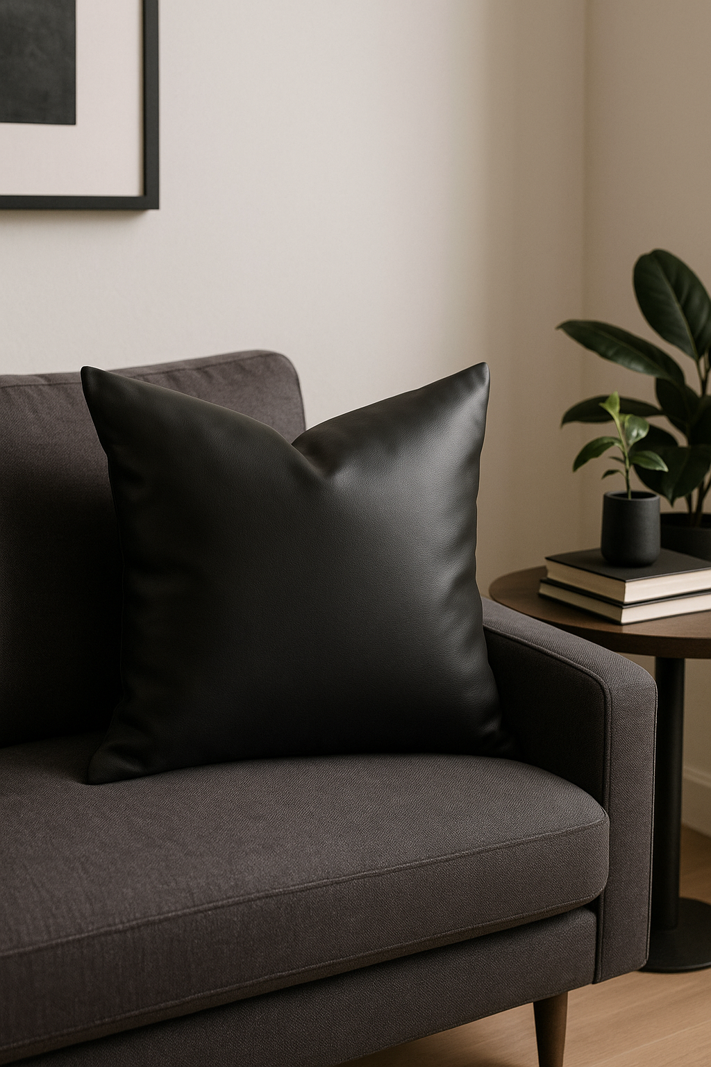 Leather throw pillow cover 45x45 60x60 for decorative sofa bed - view 2