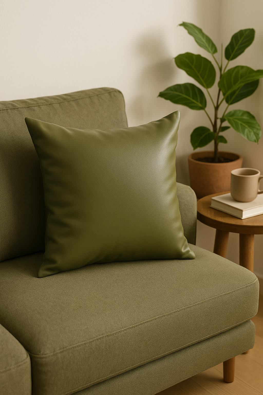 Leather throw pillow cover for decorative sofa bed 45x45 60x60 cm - view 2