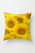 Sunflower Throw Pillow Cover with Warm Solar Print