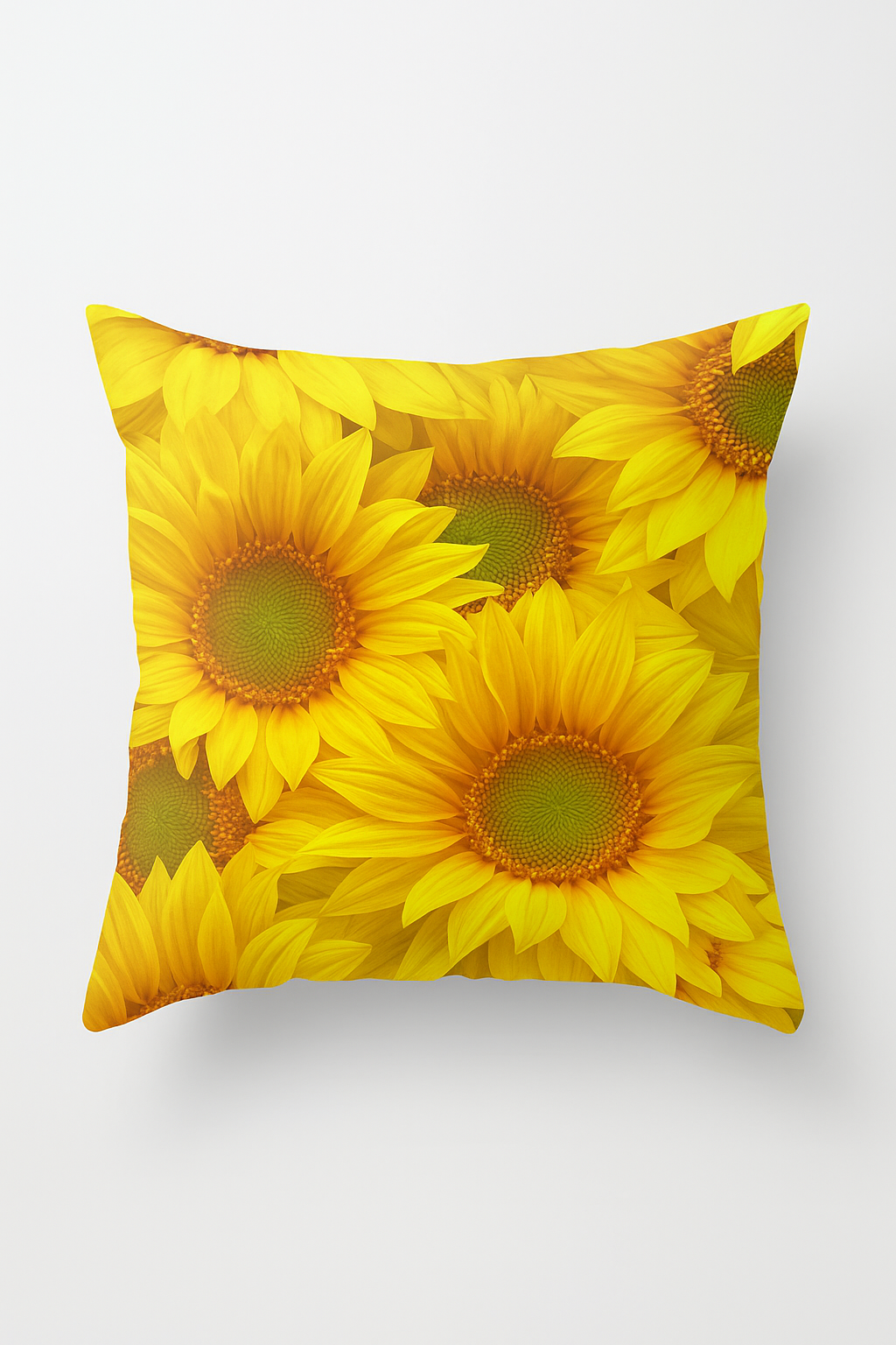 Sunflower Throw Pillow Cover with Warm Solar Print