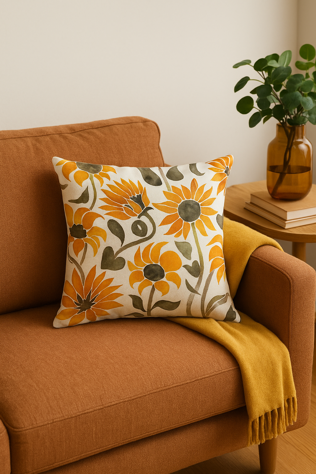 Decorative Sunflower Throw Pillow Cover for Summer - view 2