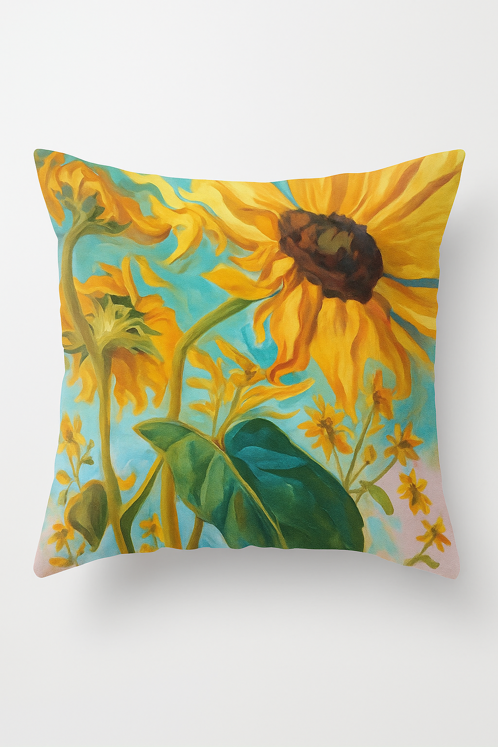 Sunflower throw pillow cover for elegant summer decoration