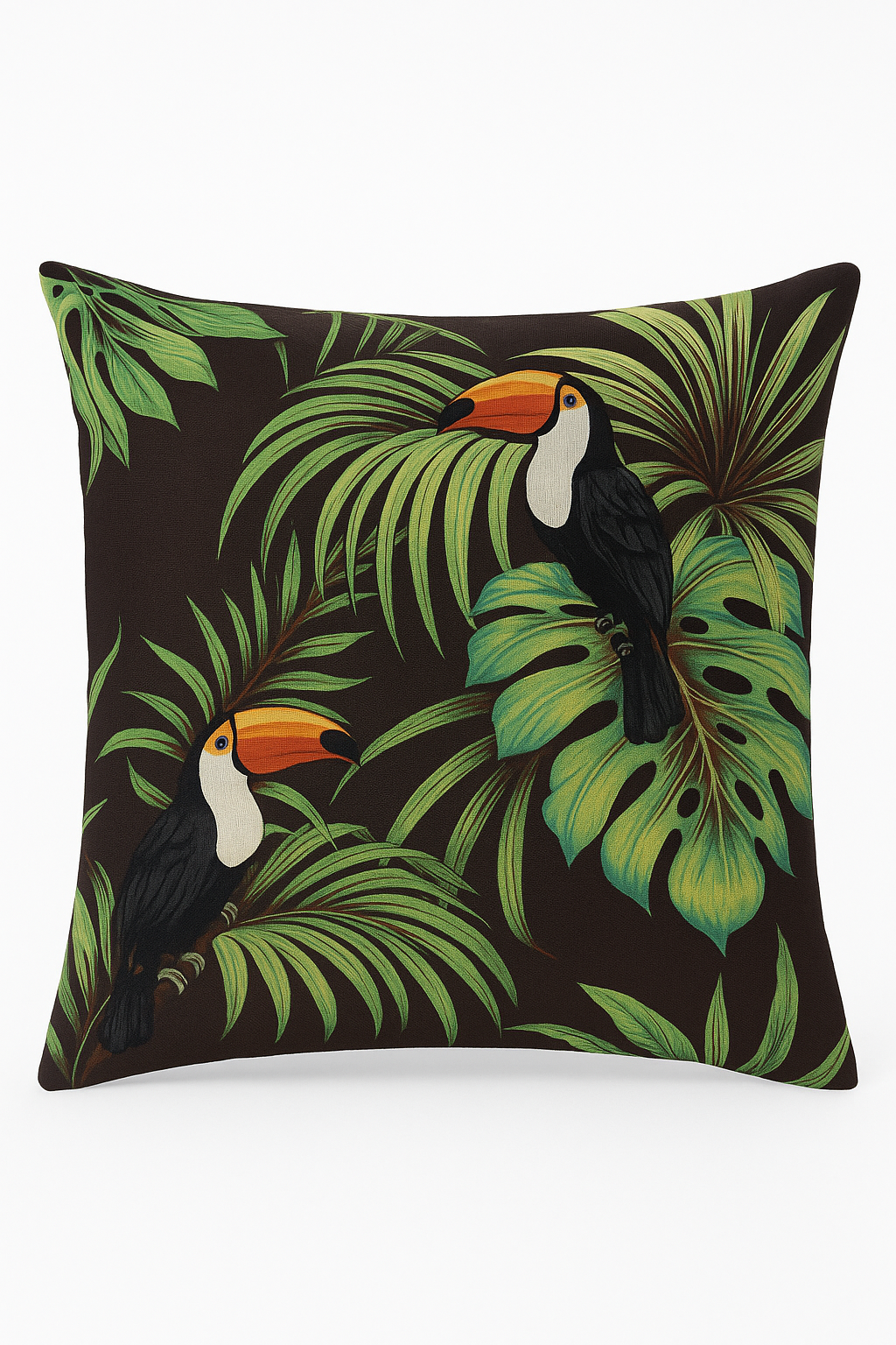 Jungle-Chic Tropical Parrot Throw Pillow Cover