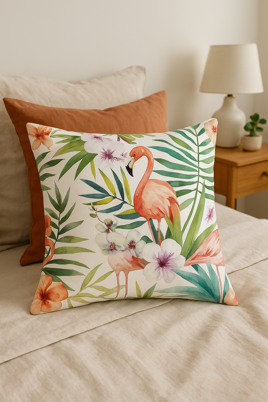 Tropical Parrot Throw Pillow Cover, Chic Exotic Accent - view 2