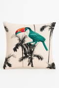 Tropical Parrot Throw Pillow Cover, Sophisticated Wildlife Print