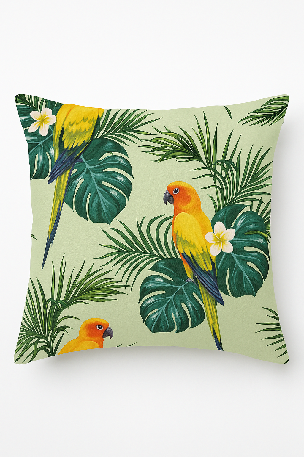 Tropical Parrot Throw Pillow Cover, Escape-Inspired Print