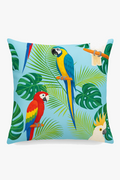 Tropical throw pillow cover for parrot pattern for a colorful style