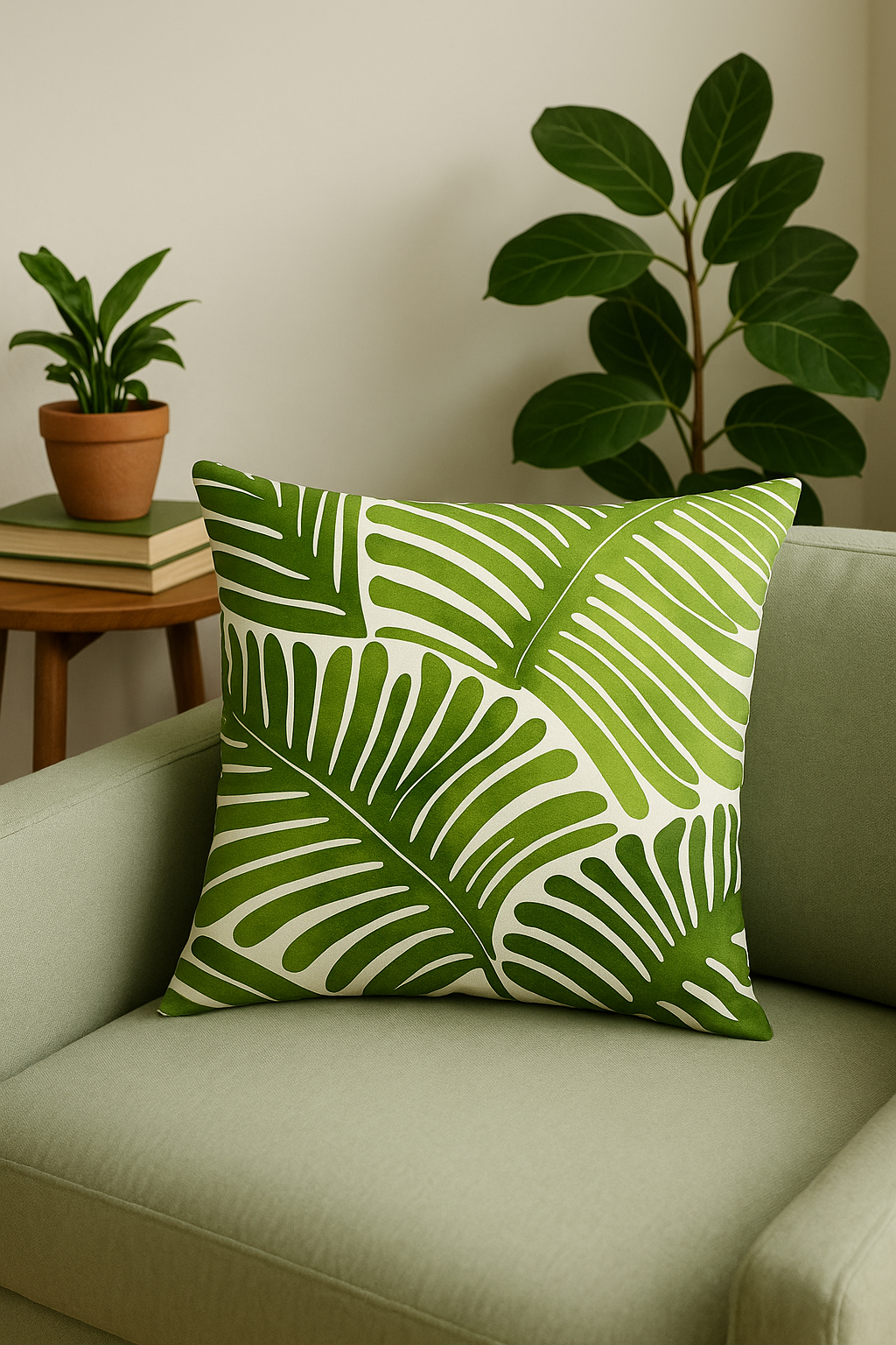 Tropical Throw Pillow Cover for a Fresh Sophisticated Living Room - view 2