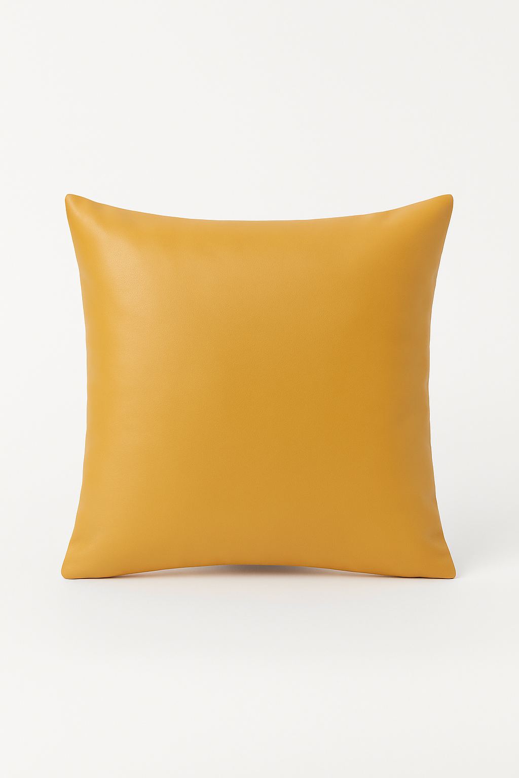 Solid Leather-Look Throw Pillow Cover, Old Gold