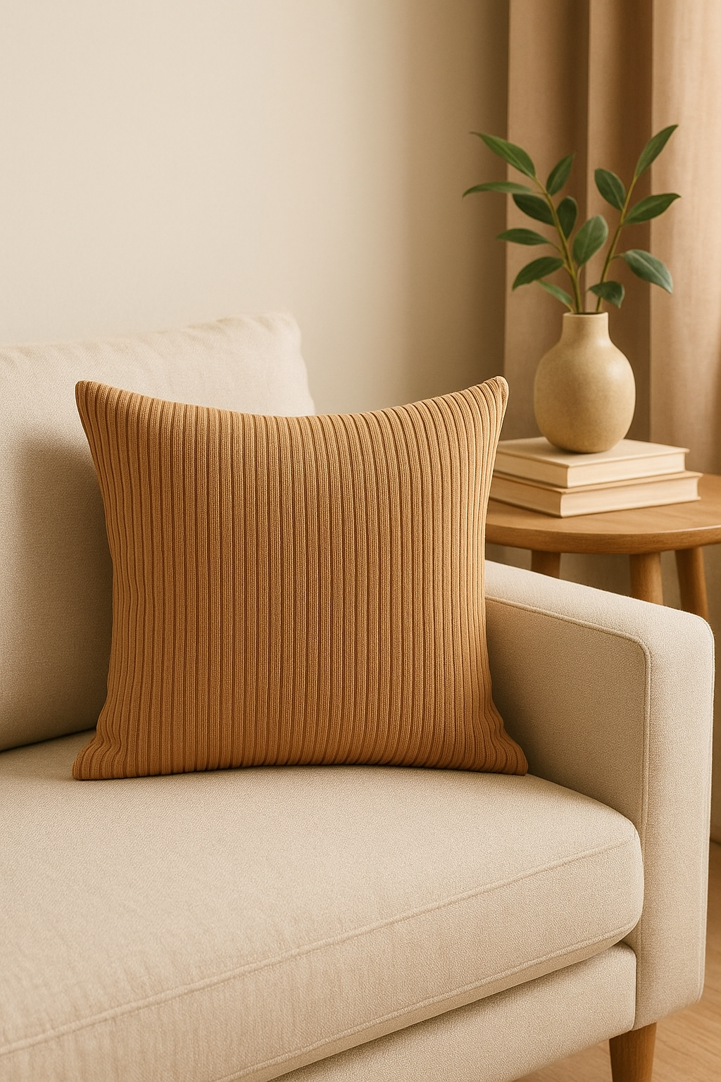 Straped ribbed velvet throw pillow cover classic decoration 45 50 60 cm - view 2