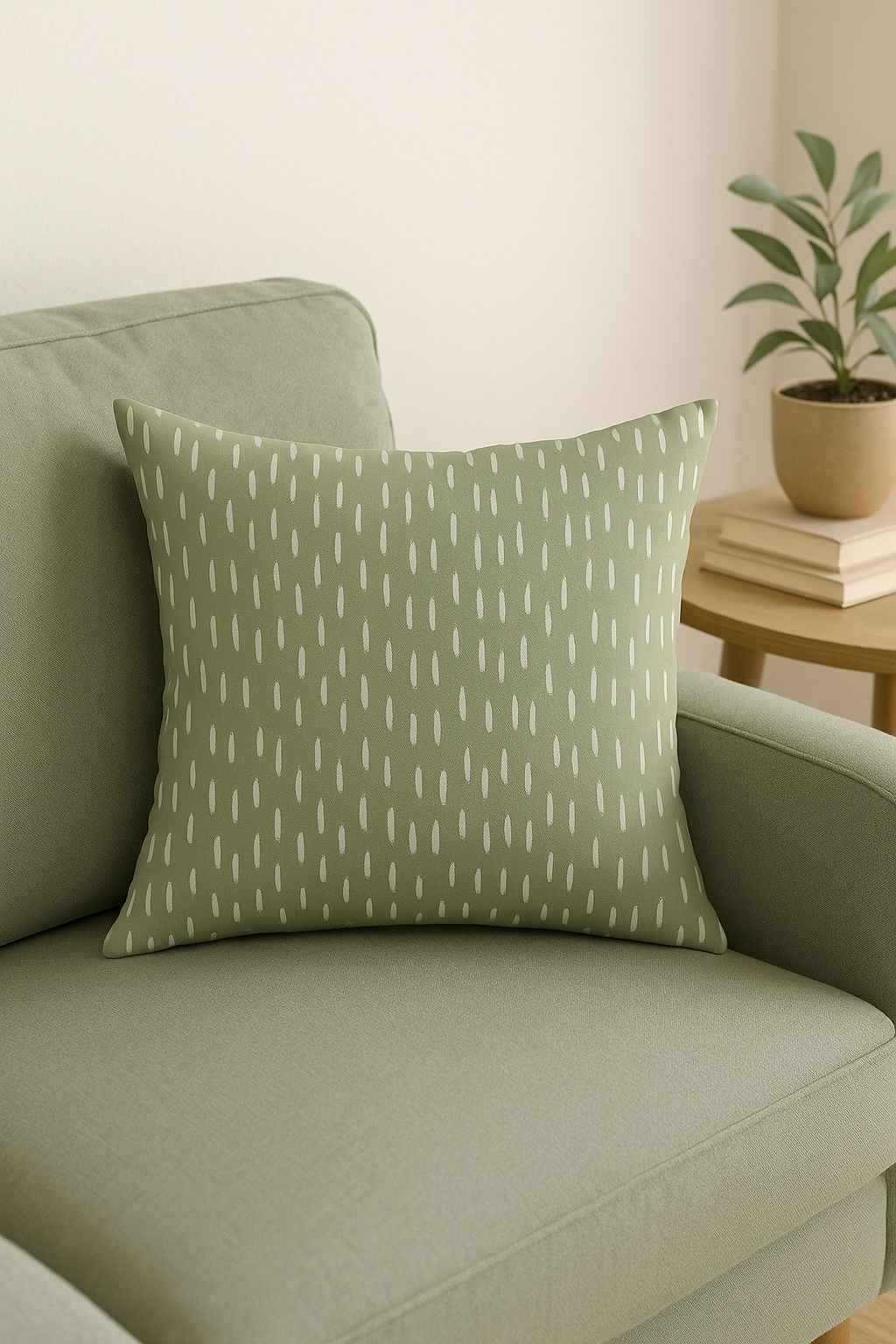 Green Abstract Geometric Throw Pillow Cover, Design 1 - view 2