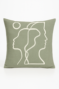 Green Abstract Geometric Throw Pillow Cover for Hotels and Homes