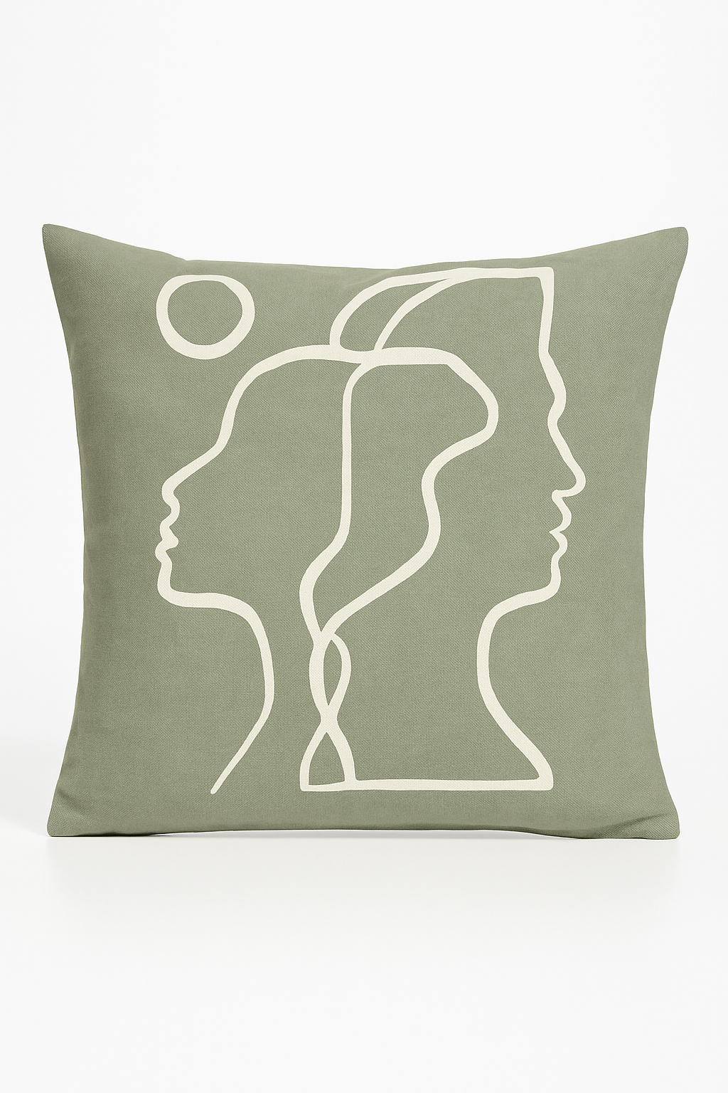 Green Abstract Geometric Throw Pillow Cover for Hotels and Homes