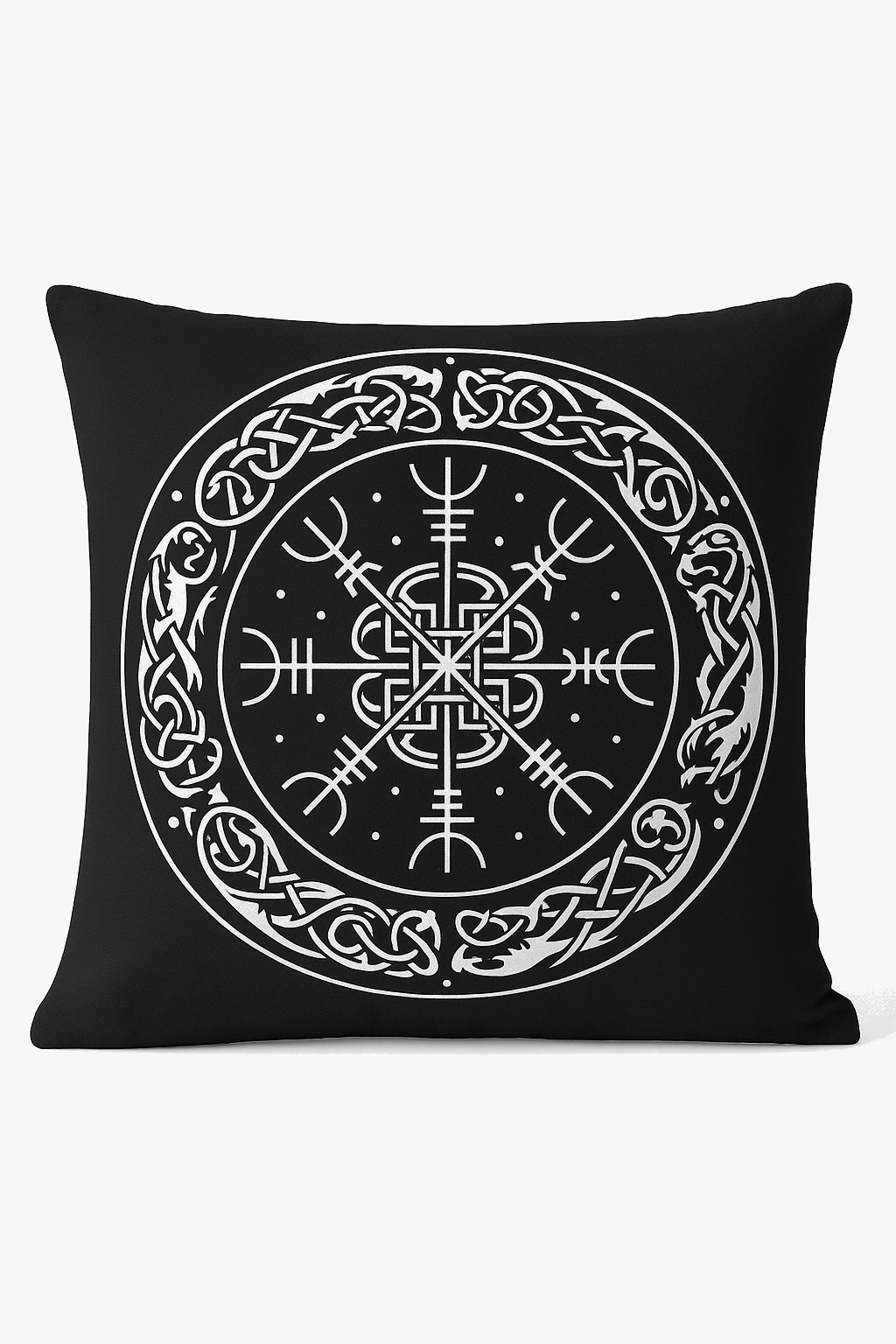 Mysterious Viking Amulet Throw Pillow Cover, Nordic Talisman Print