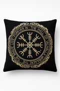Graphic Black and White Viking Amulet Throw Pillow Cover