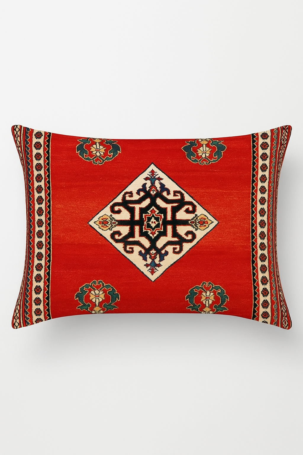 Vintage throw pillow cover with ethnic mandala pattern