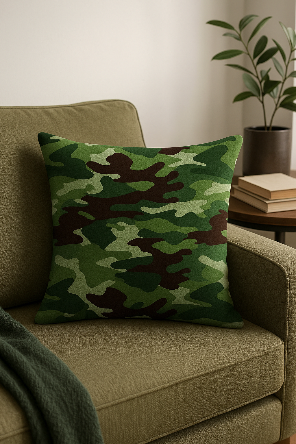Geometrical camouflage cushion covers for interior decoration - view 2