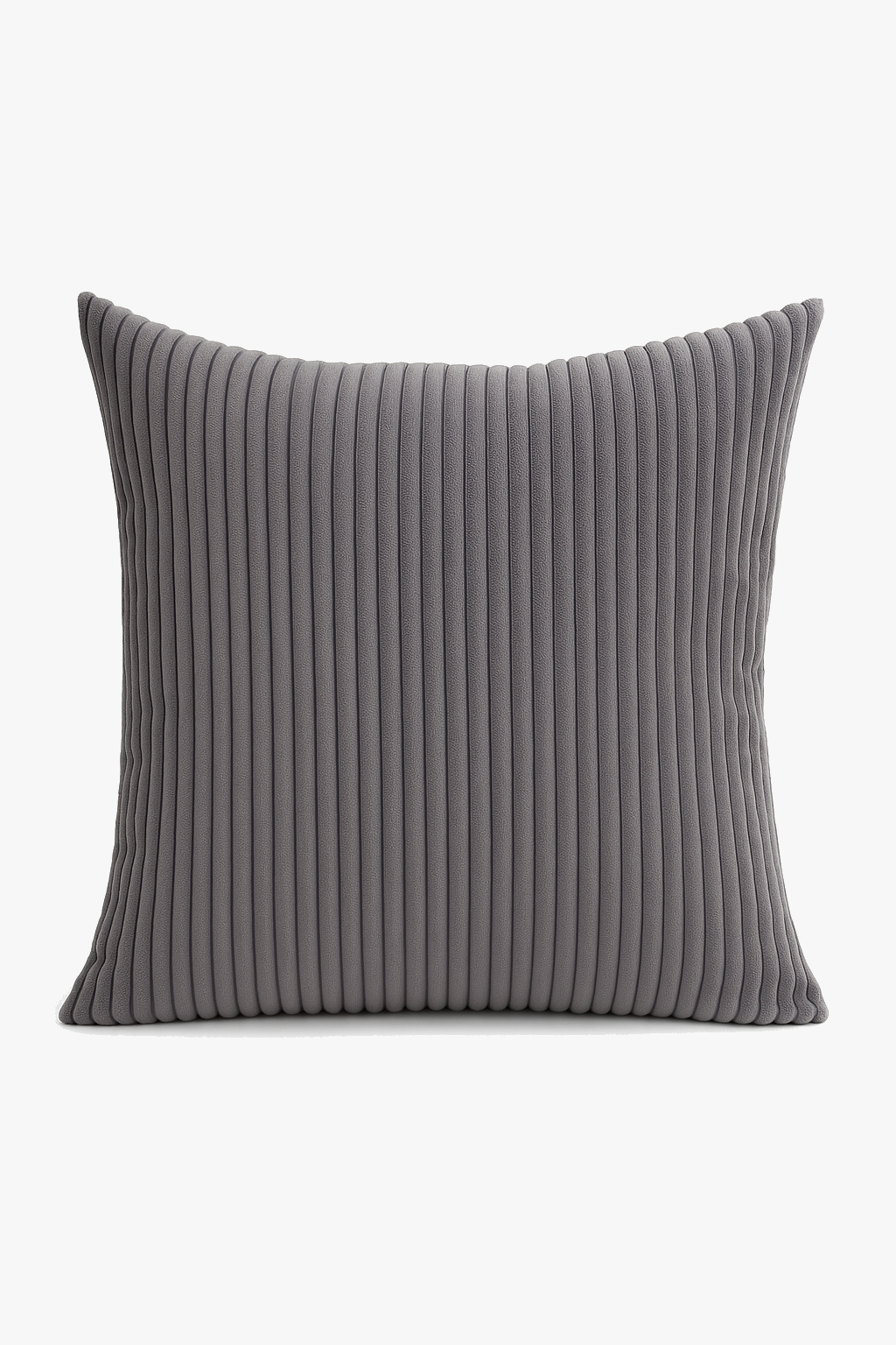 Striped Ribbed Velvet Throw Pillow Cover in Dark Gray
