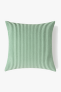 Striped Ribbed Velvet Throw Pillow Cover in Grayish Green