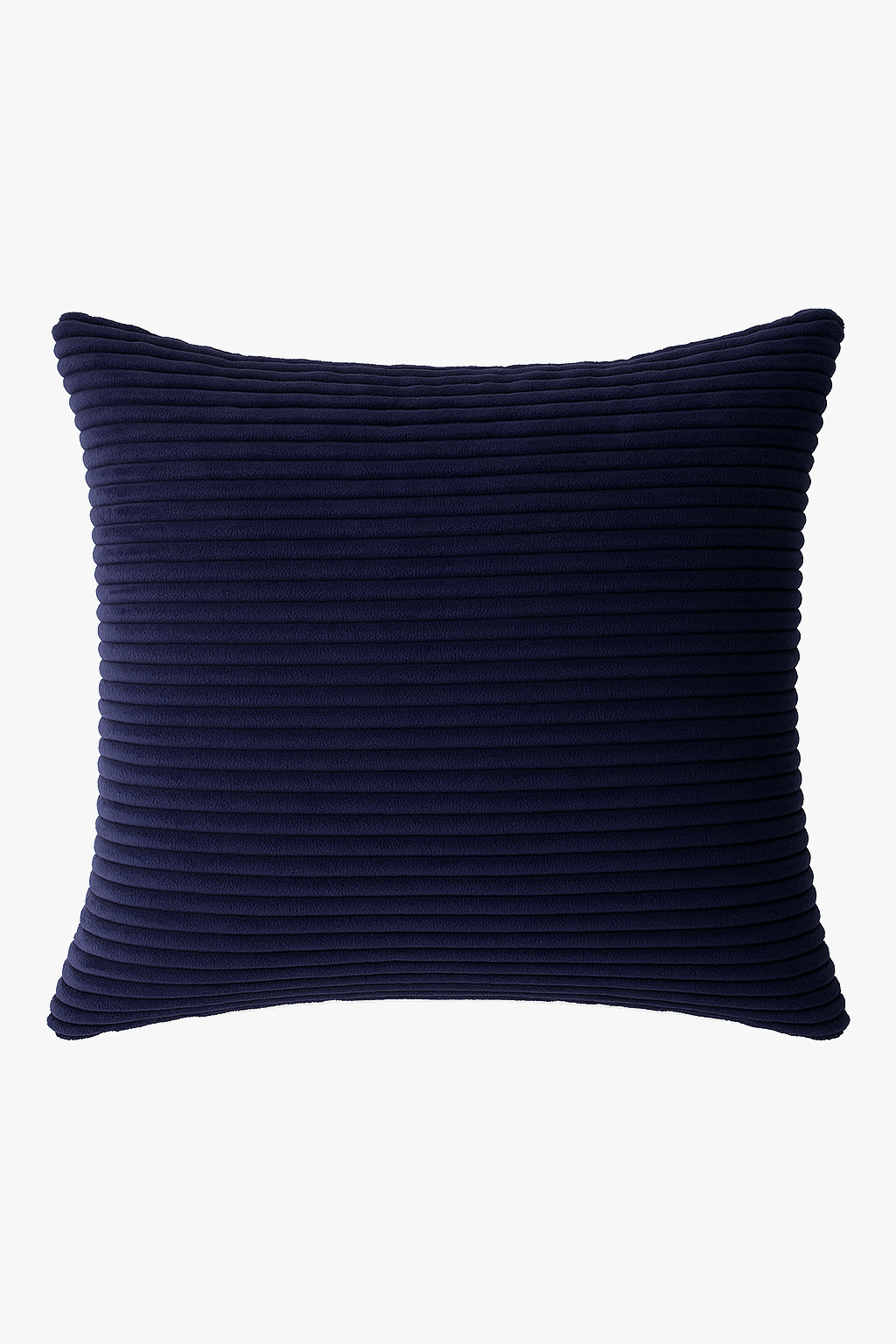 Striped Ribbed Velvet Throw Pillow Cover in Dark Blue