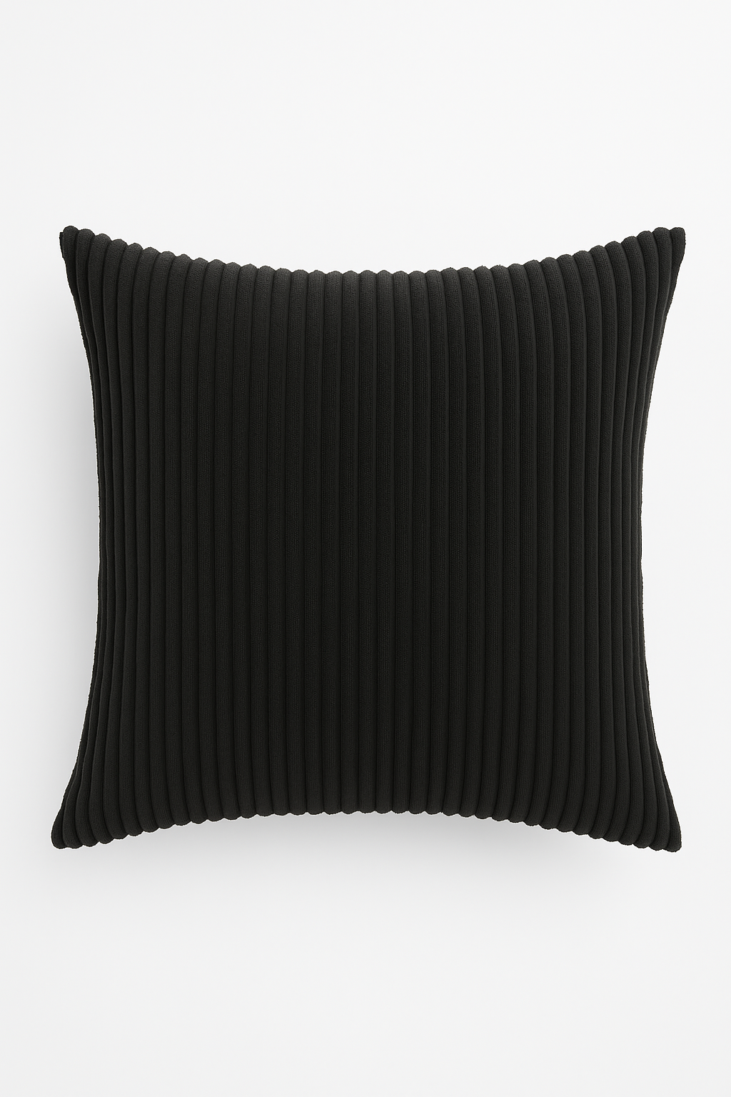 Striped Ribbed Velvet Throw Pillow Cover in Black