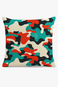 Camouflage Geometric Cushion Cover with Contemporary Contrast