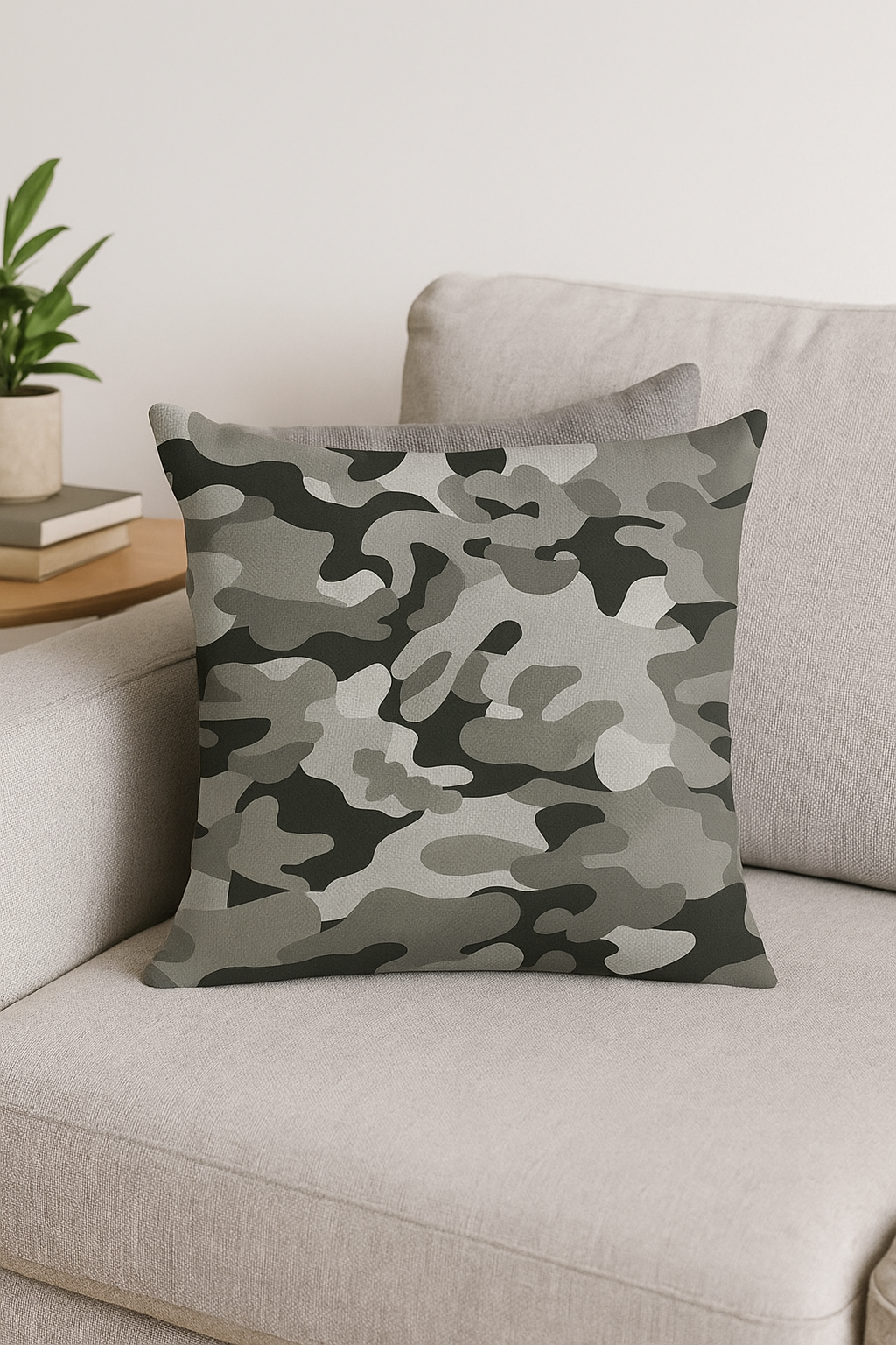 Camouflage Geometric Cushion Cover with Urban Design Touch - view 2