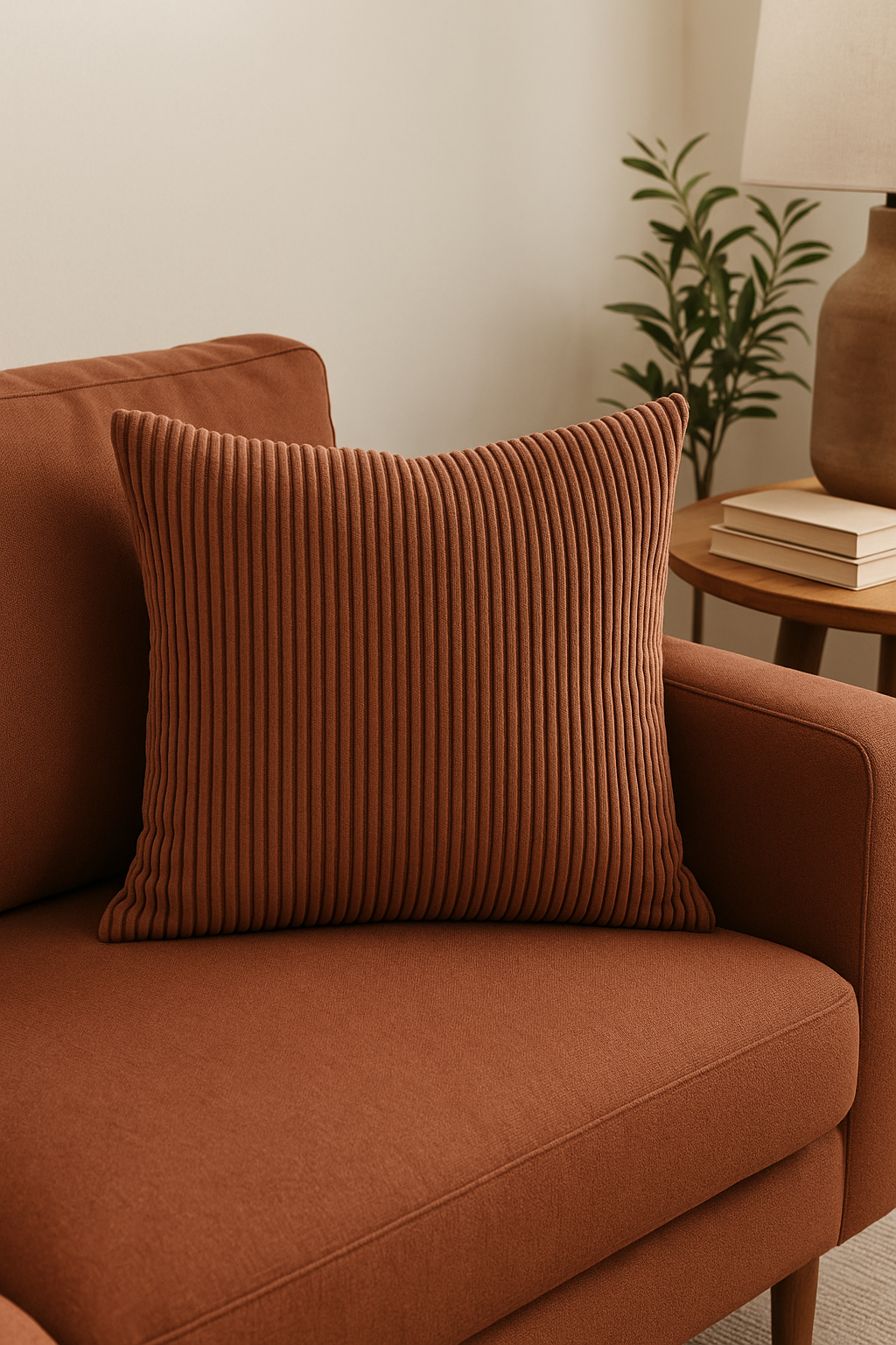 Striped cushion covers in ribbed velvet 30x50 50x70 - view 2
