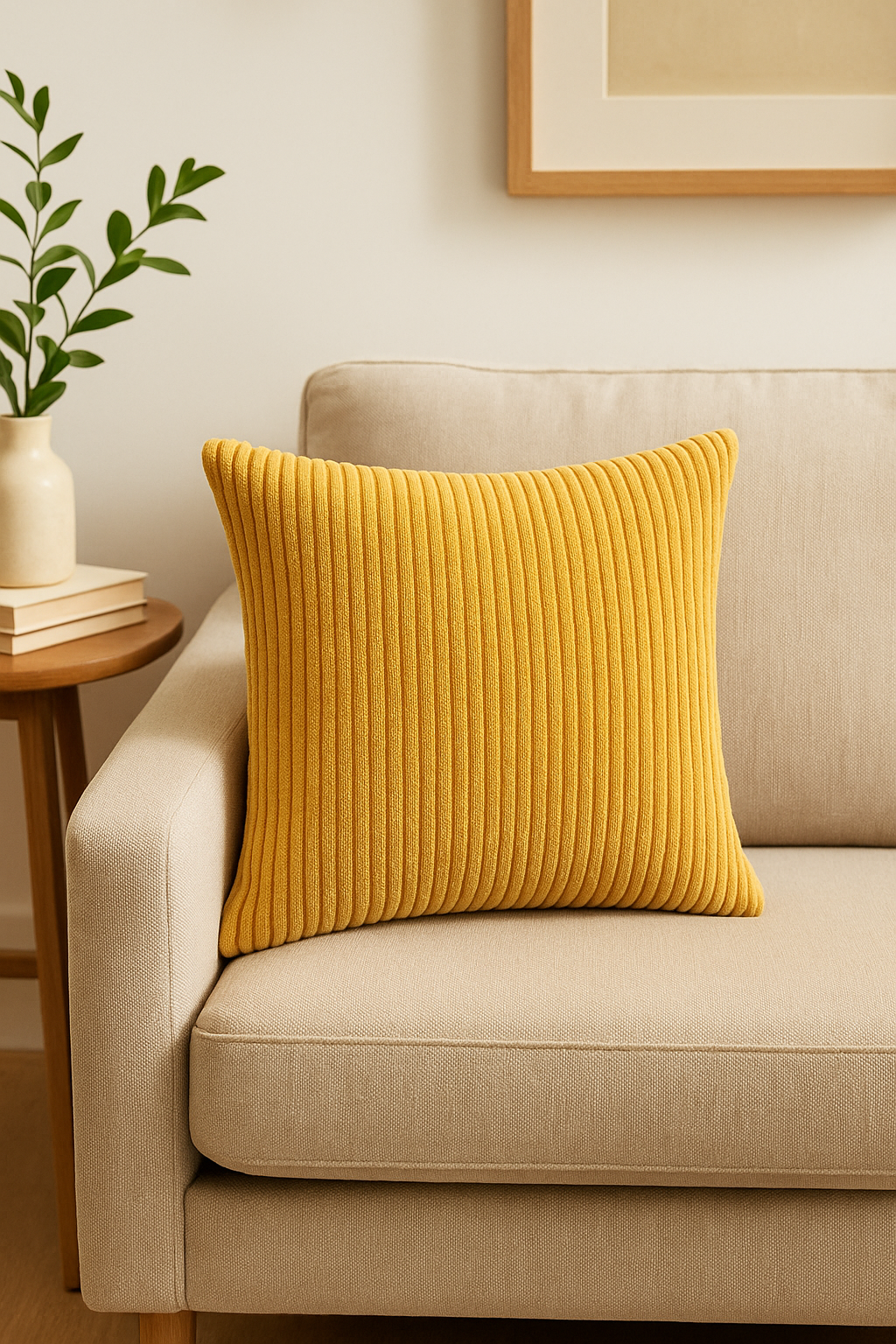 Striped cushion covers in ribbed velvet 30x50 50x70 cm - view 2