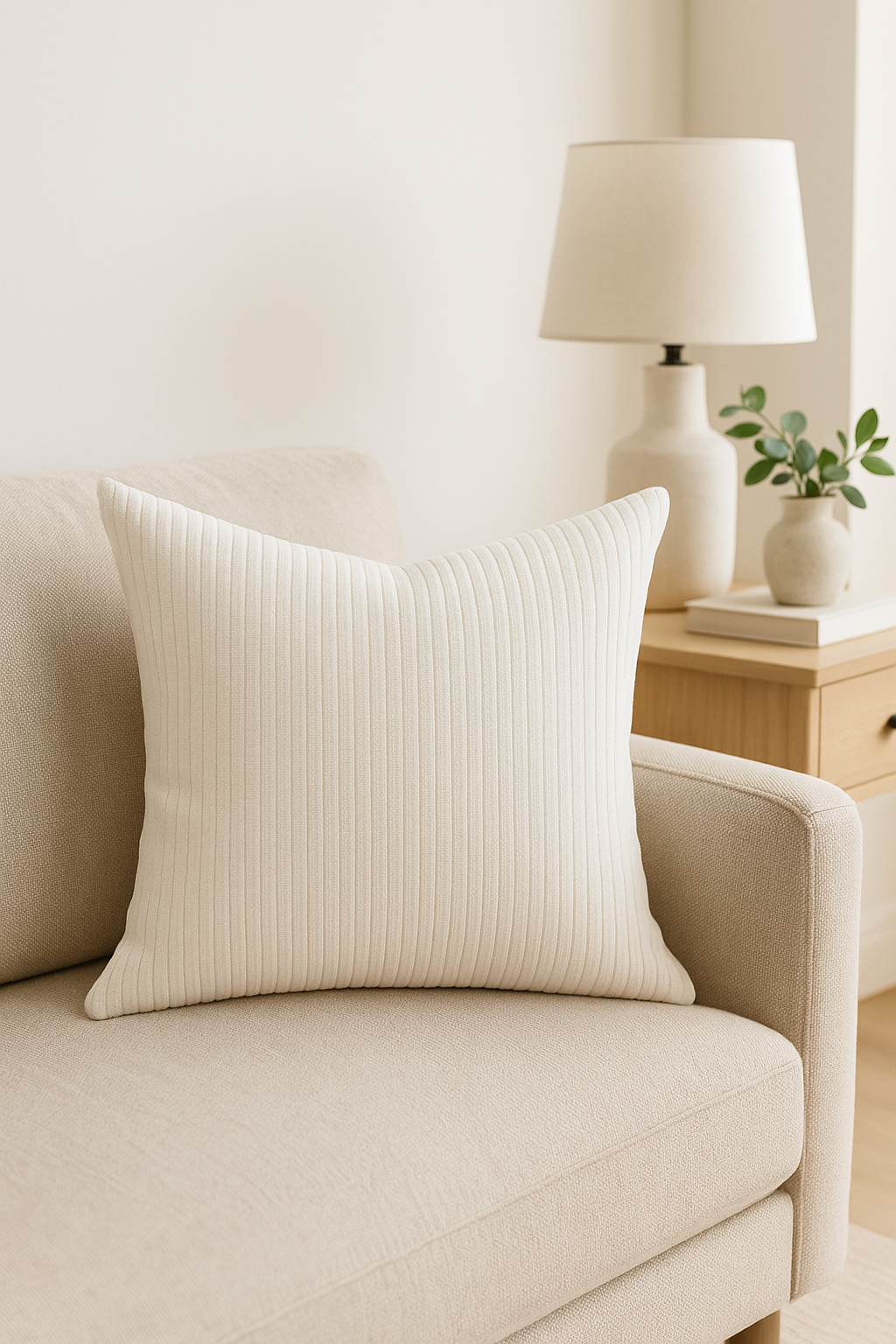 Striped Ribbed Velvet Cushion Cover for Sofas and Beds, 30-50x70 cm - view 2