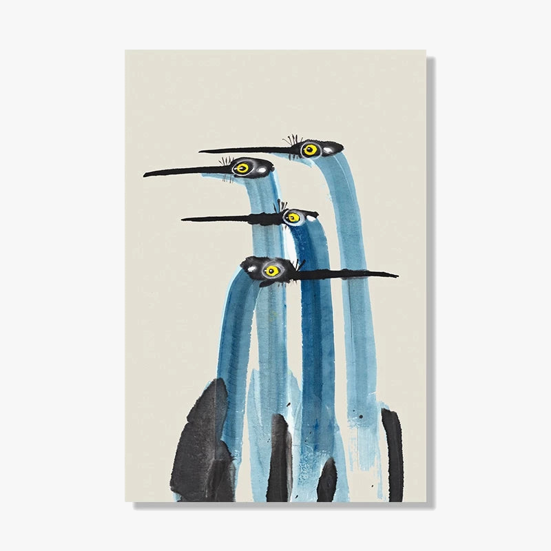 Eclectic Crane and Heron Wall Print, Design CPB22679