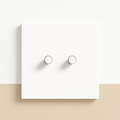 Matte White Steel 2-Gang Curtain and Reset Switch - 2Gang - White / Curtain switch