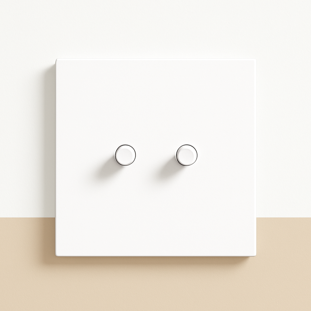 Matte White Steel 2-Gang Curtain and Reset Switch - 2Gang - White / Curtain switch